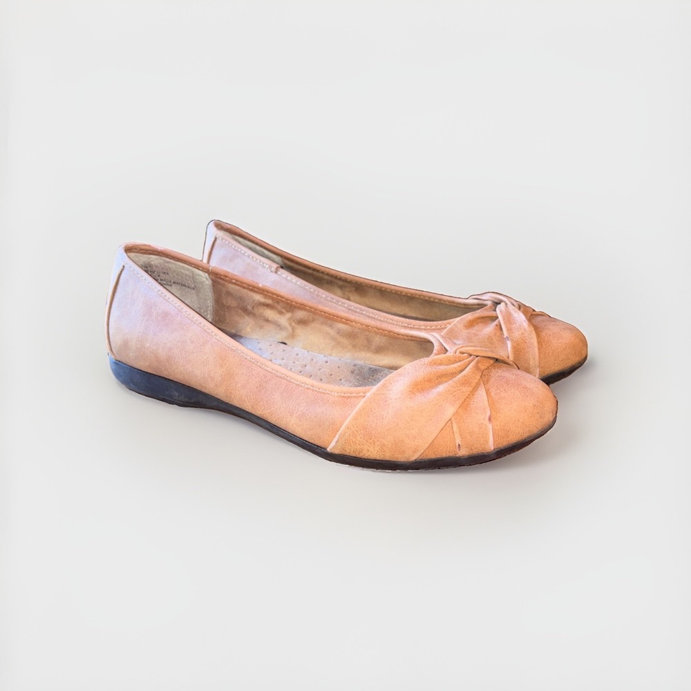 St John's Bay Brown Ballerina Flats Causal Slip On Comfort Shoes Size 10